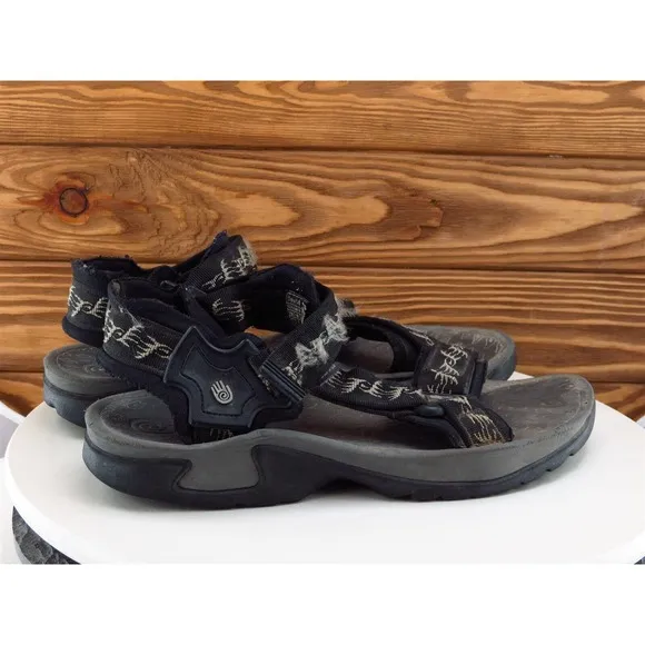 Teva Sz 10 Slip-On Sandals Black Synthetic Men Hook‎ &amp; Loop