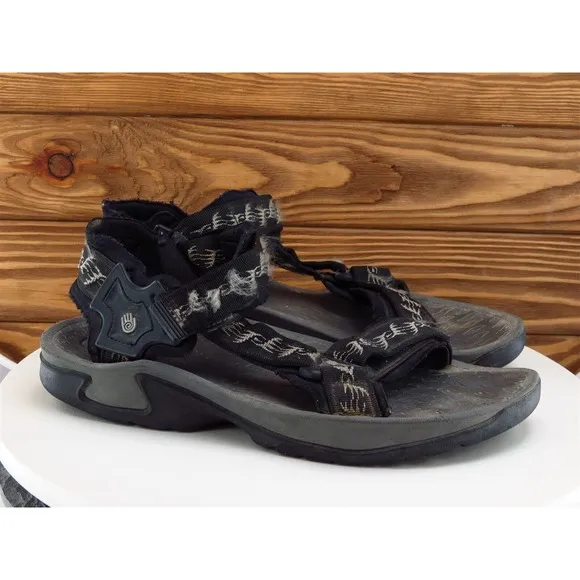 Teva Sz 10 Slip-On Sandals Black Synthetic Men Hook‎ &amp; Loop