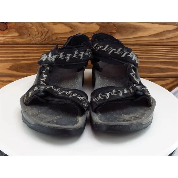 Teva Sz 10 Slip-On Sandals Black Synthetic Men Hook‎ &amp; Loop