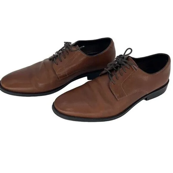 The Blk Tux Mens Genuine Leather Lace Up Oxford Dress Shoes 10