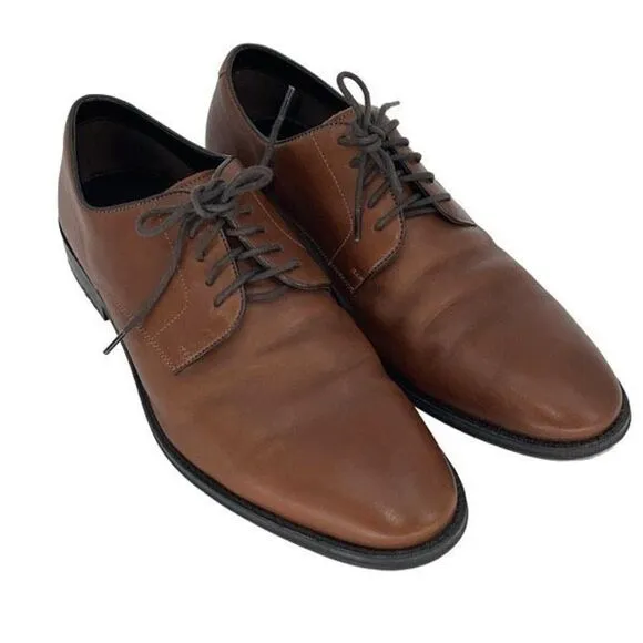 The Blk Tux Mens Genuine Leather Lace Up Oxford Dress Shoes 10