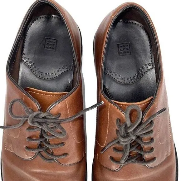 The Blk Tux Mens Genuine Leather Lace Up Oxford Dress Shoes 10