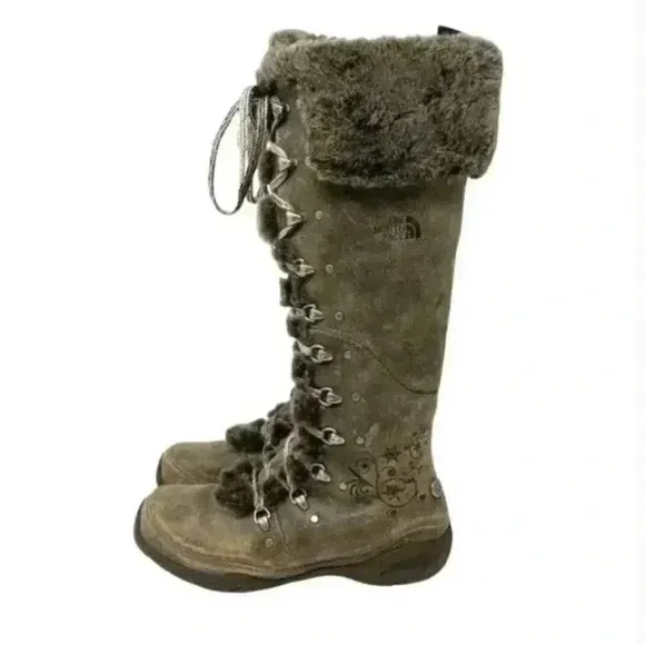 The North Face Adrianne IV Knee High Water Resistant Leather Boots Size 5