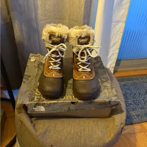 The North Face Brown Faux Fur Boots