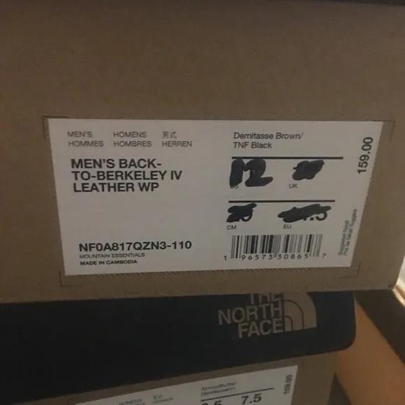 The North Face Men's Back to Berkeley IV Leather Waterproof Boots Sz 12 NEW!!