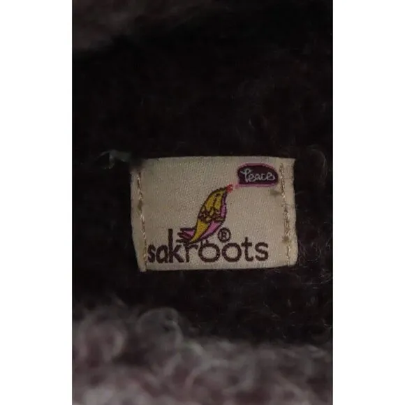 The Sak Sakroots Womens 10 Gray Jayla Boots Lace Up Booties Owl Felt Boucle NEW