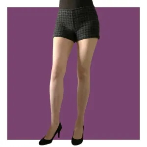 Theory Classic Houndstooth Pied de Poule Print Black &amp; Grey Side Zip Wool Shorts