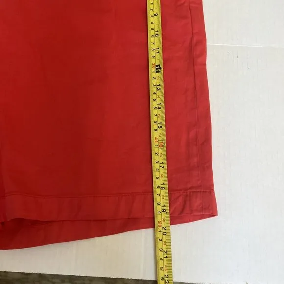 🔥Theory Zaine Sz 40 Flat Front Cadmium Red Shorts $165