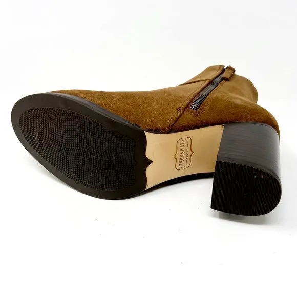 Thursday Boot Co Womens Cognac Suede Modern Handcrafted Bootie