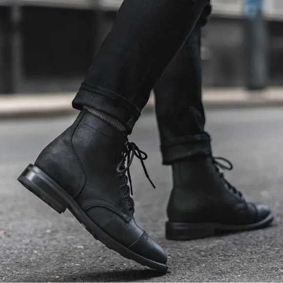 Thursday Boot Company Captain Black Matte Rugged &amp; Resilient Leather Men’s Boots