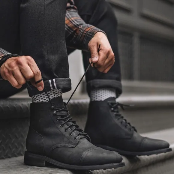 Thursday Boot Company Captain Black Matte Rugged &amp; Resilient Leather Men’s Boots