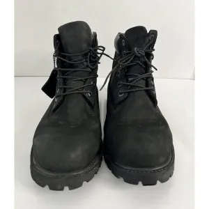Timberland 12907 Junior Premium Black NuBuck Boots, Size 6 M.
