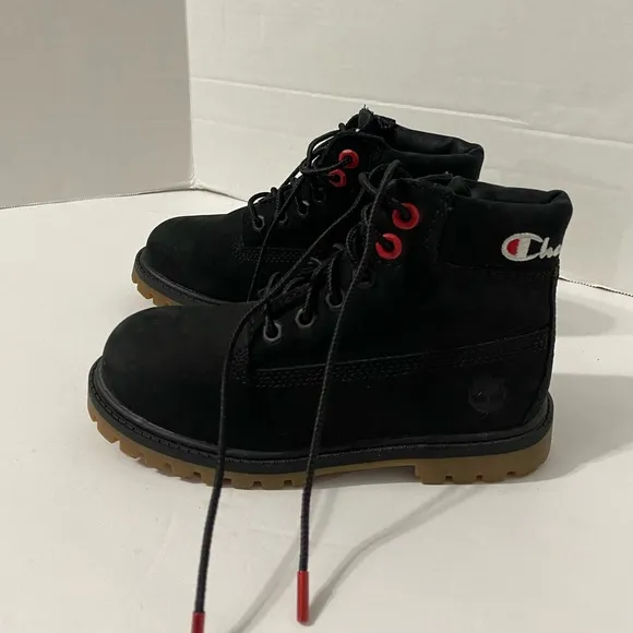 Timberland Black Water Poof Suede Boots Boy Size 12 Great Condition