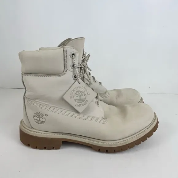Timberland Boots Primaloft 400 Gram Light Gray Leather Waterproof Mens Size 7.5