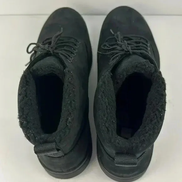 TIMBERLAND CHUKKA BOOTS BLACK SUEDE SZ 12 with FAUX FUR LINING NWOT