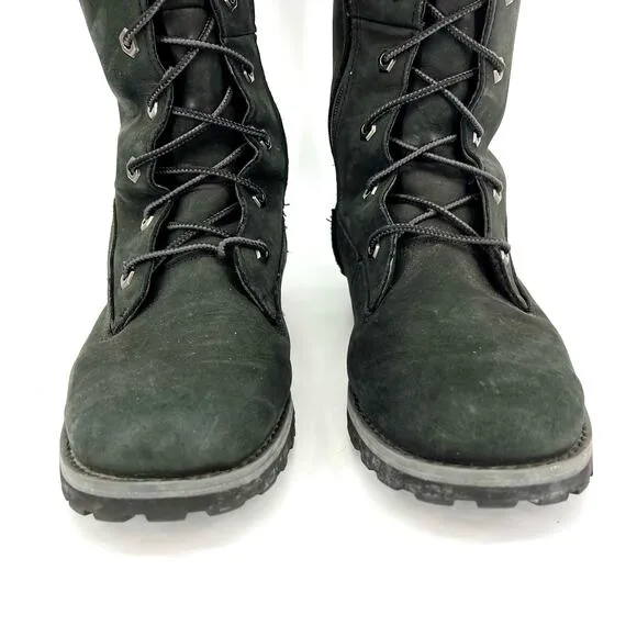 Timberland Classic  Black LeatherTall Boots Girls' Kids Gradeschool Shoes Size 4