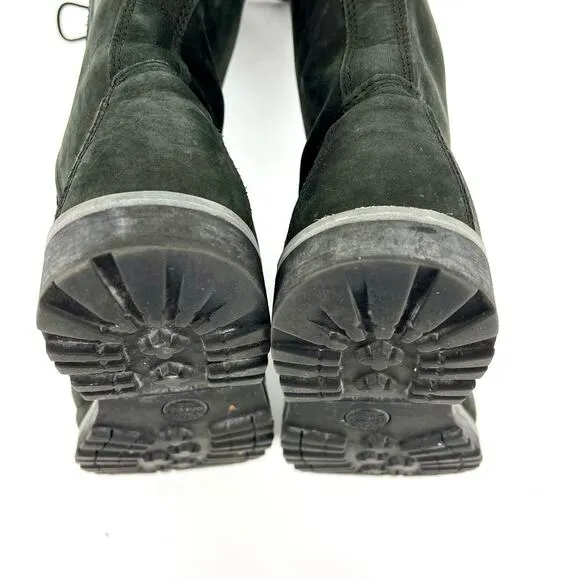 Timberland Classic  Black LeatherTall Boots Girls' Kids Gradeschool Shoes Size 4