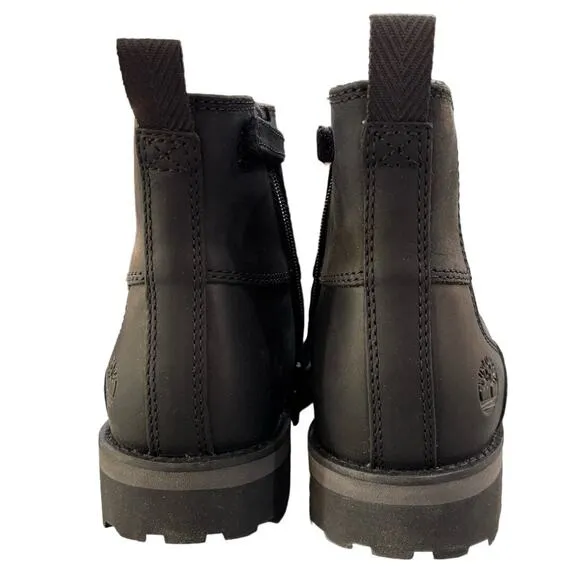 Timberland Courma Kid Chelsea Black Leather Boot Size 5.5Y