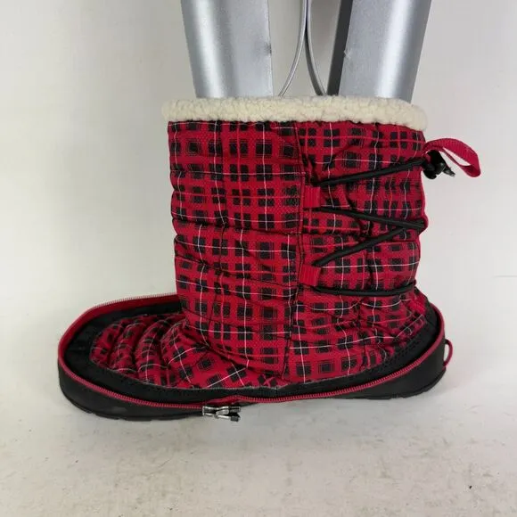 Timberland Earthkeeper Snow Boots Women's 8 Red Plaid Mid-Calf Insulated 3548R