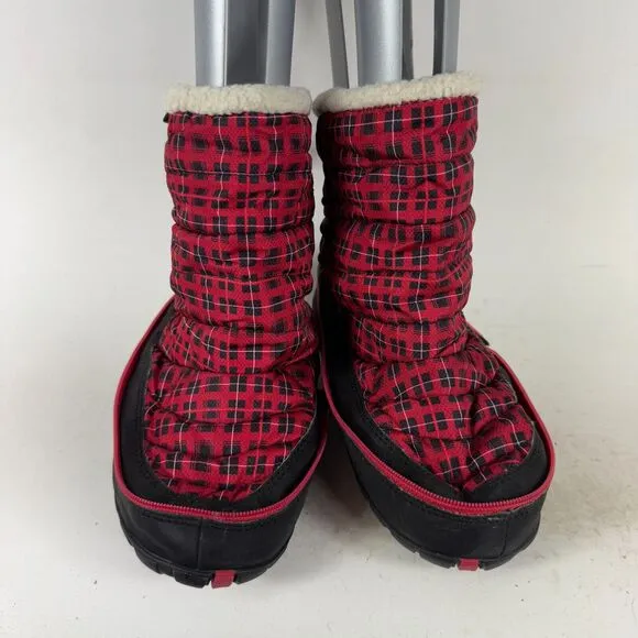 Timberland Earthkeeper Snow Boots Women's 8 Red Plaid Mid-Calf Insulated 3548R