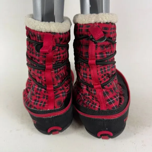 Timberland Earthkeeper Snow Boots Women's 8 Red Plaid Mid-Calf Insulated 3548R