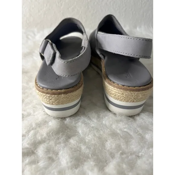 Timberland Emerson Point toe peep toe Platform Gray Leather Sandals Women Size 6