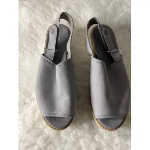 Timberland Emerson Point toe peep toe Platform Gray Leather Sandals Women Size 6