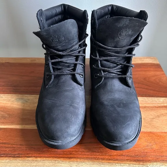 Timberland Linden Woods Black Waterproof Leather Boots Women’s Size 7.5 Lug Sole