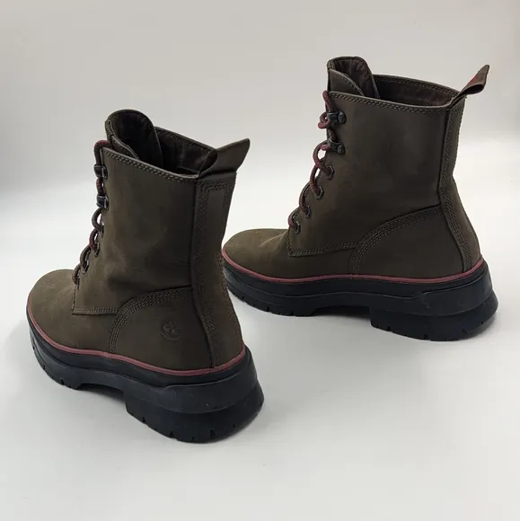 TIMBERLAND Malynn EK  Waterproof Olive Nubuck Leather Lace-up Utility Boot Sz 8
