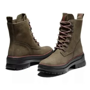 TIMBERLAND Malynn EK  Waterproof Olive Nubuck Leather Lace-up Utility Boot Sz 8