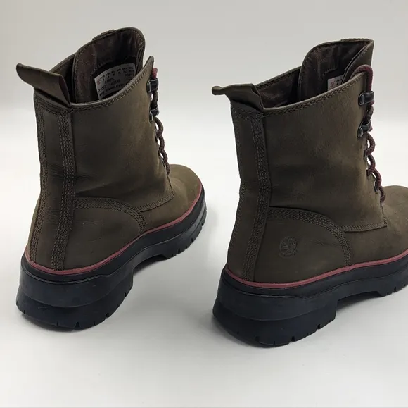 TIMBERLAND Malynn EK  Waterproof Olive Nubuck Leather Lace-up Utility Boot Sz 8