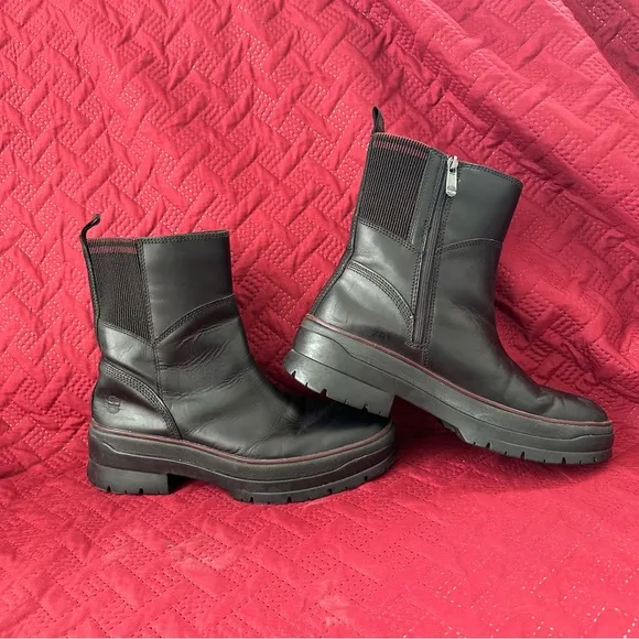 Timberland Malynn Women's Black Leather Side Zip Waterproof Boots A2D78 W10