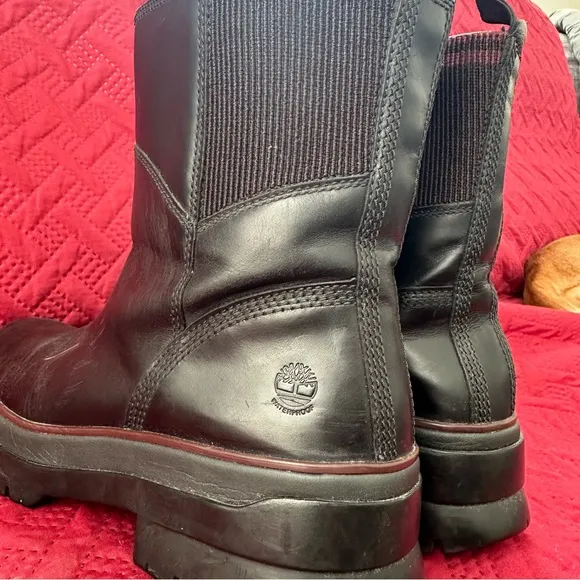 Timberland Malynn Women's Black Leather Side Zip Waterproof Boots A2D78 W10