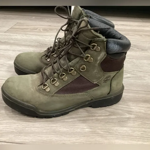 Timberland Men's 6&quot; Field Boot &quot;Beef and Broccoli&quot; Green/brown Waterproof size 8