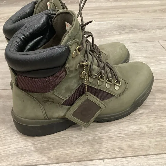 Timberland Men's 6&quot; Field Boot &quot;Beef and Broccoli&quot; Green/brown Waterproof size 8