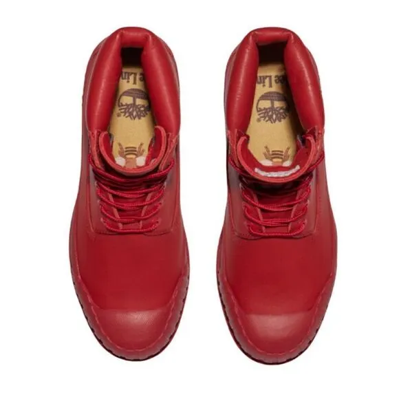 Timberland Men's Bee Line Premium Waterproof Rubber Toe Boots Red NEW IN BOX