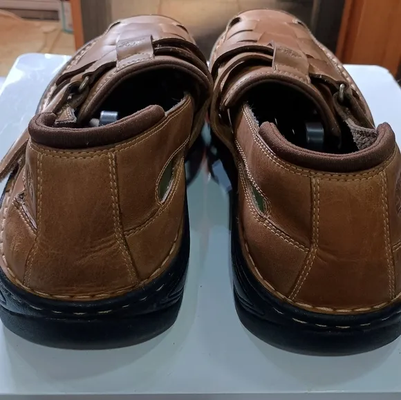 Timberland Men's Brown Leather Woven Sandals 13.5