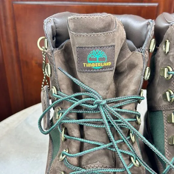 Timberland Mens Field Boots Size 10 6&quot; Dark Brown Nubuck Waterproof Boots A18AH