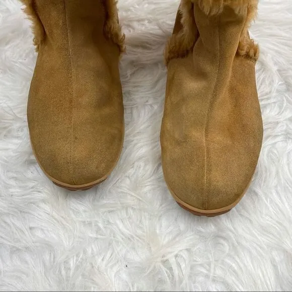 Timberland Muk Luk Corduroy Leather Fur Top Boots