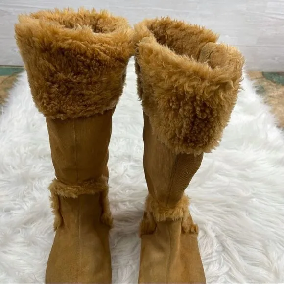Timberland Muk Luk Corduroy Leather Fur Top Boots