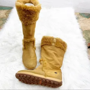 Timberland Muk Luk Corduroy Leather Fur Top Boots
