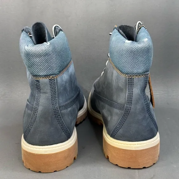TIMBERLAND PREMIUM 6 INCH WATERPROOF NAVY BLUE  BOOTS men’s 8.5