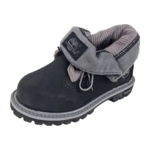 Timberland Roll Top TODDLER Boots  Waterproof Black Leather Size 8 THRML