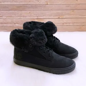 Timberland Skyla Bay Fleece Fold Down Black Sneaker Boots