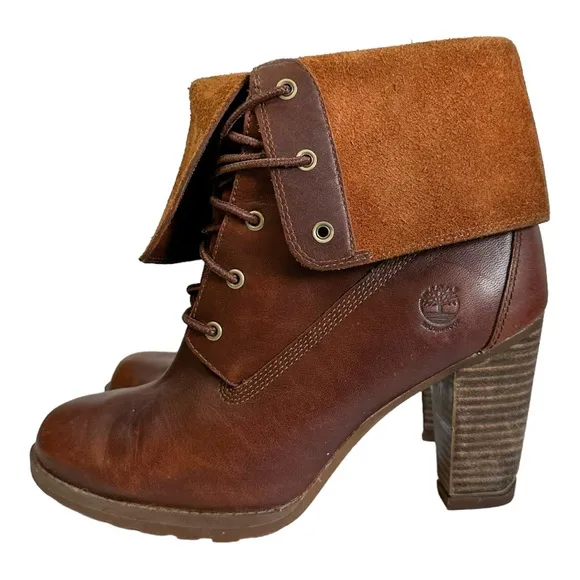 Timberland Stratham Heights Fold Down WaterProof Heeled Boots Size 6.5