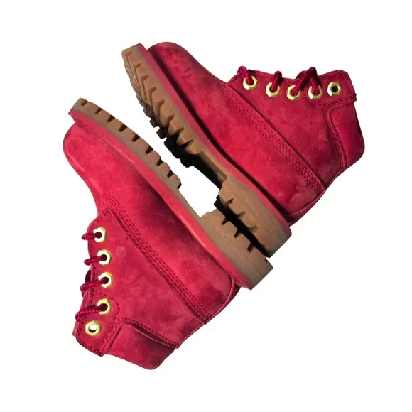 Timberland Sz 6 M Classic 6 Inch Premium Dark Red Nubuck Leather Toddler Boots