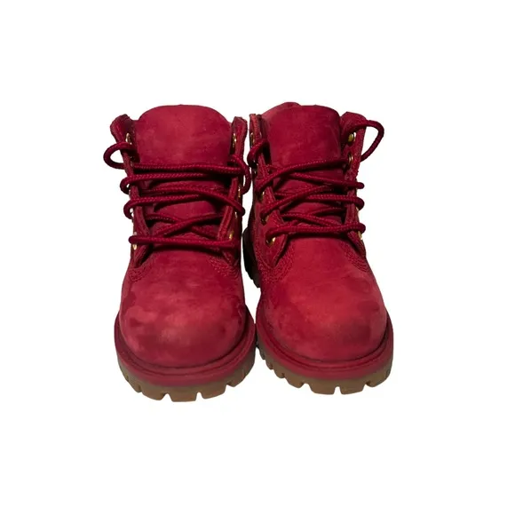 Timberland Sz 6 M Classic 6 Inch Premium Dark Red Nubuck Leather Toddler Boots