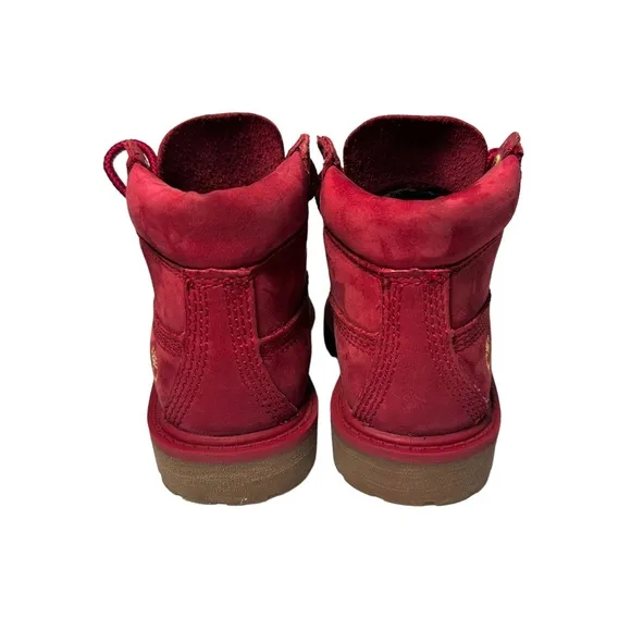 Timberland Sz 6 M Classic 6 Inch Premium Dark Red Nubuck Leather Toddler Boots
