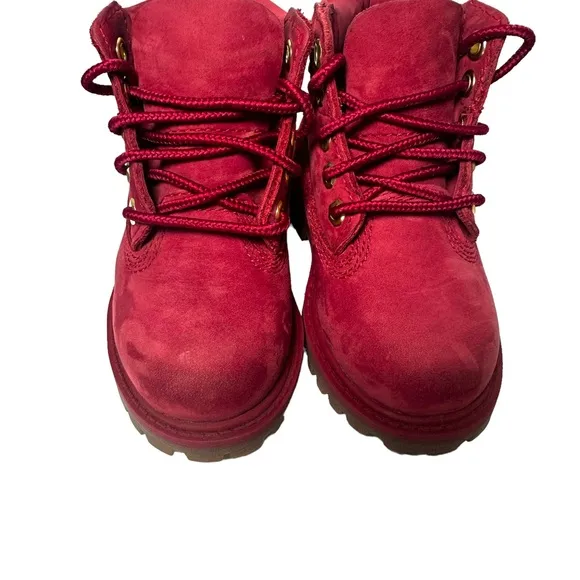Timberland Sz 6 M Classic 6 Inch Premium Dark Red Nubuck Leather Toddler Boots
