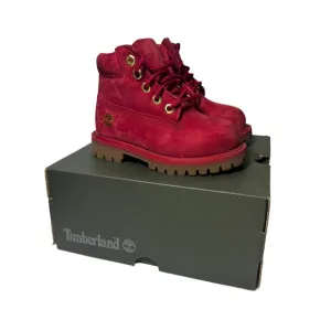 Timberland Sz 6 M Classic 6 Inch Premium Dark Red Nubuck Leather Toddler Boots